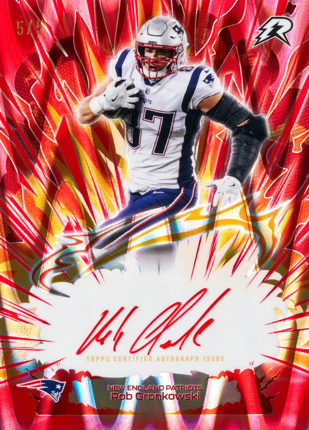Arc Flash Auto Red Power Surge Rob Gronkowski from 2025 Topps Resurgence Football