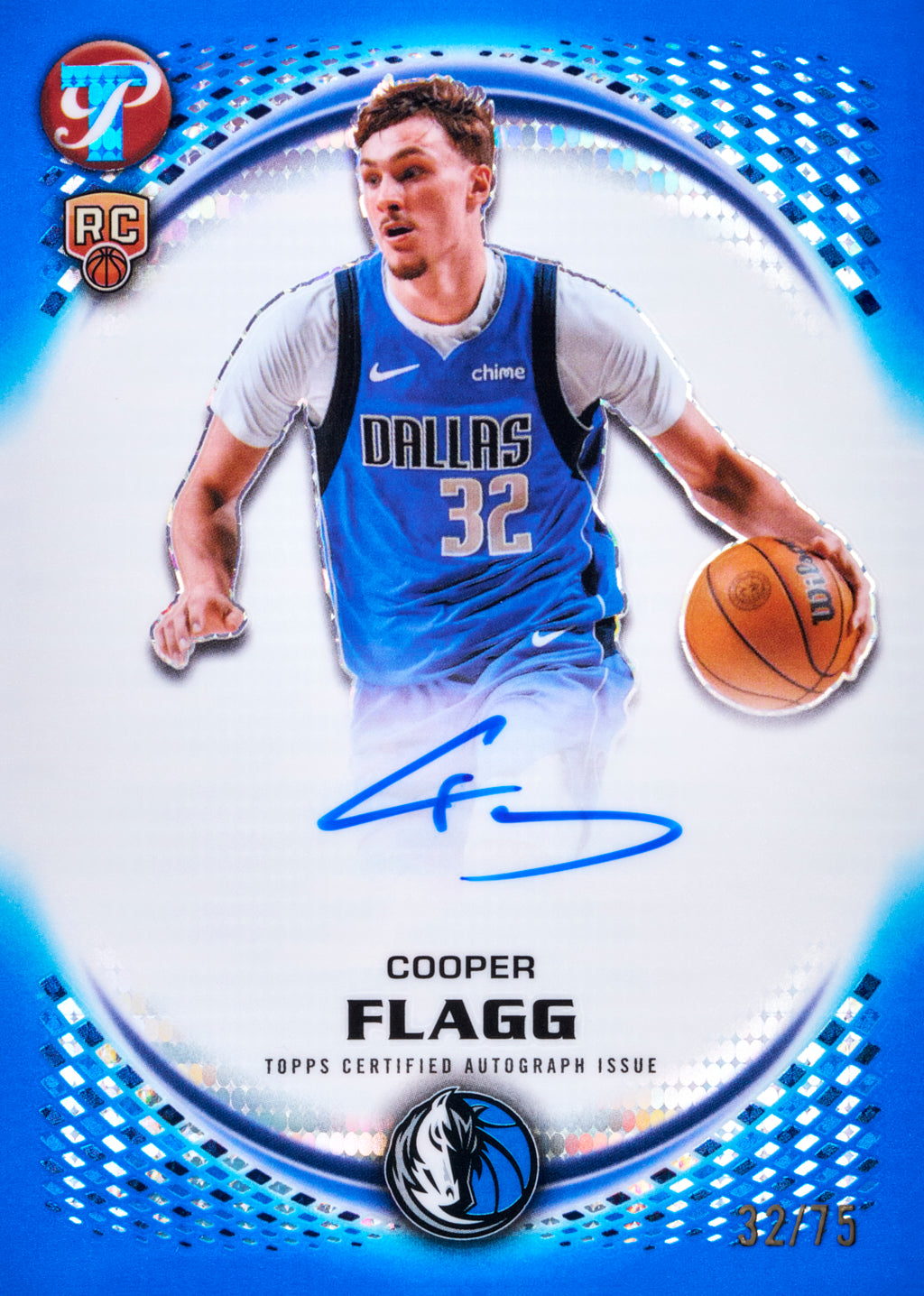 Cooper Flagg Pristine blue rookie autograph sample card