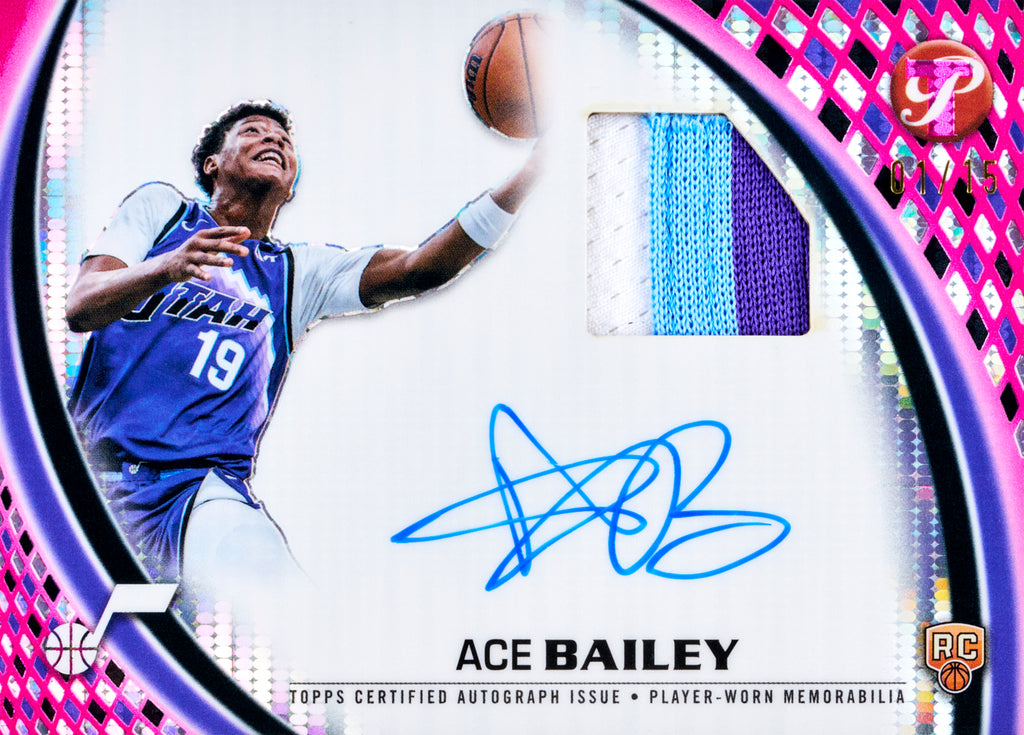 Ace Bailey Pristine Pieces pink autograph relic sample card