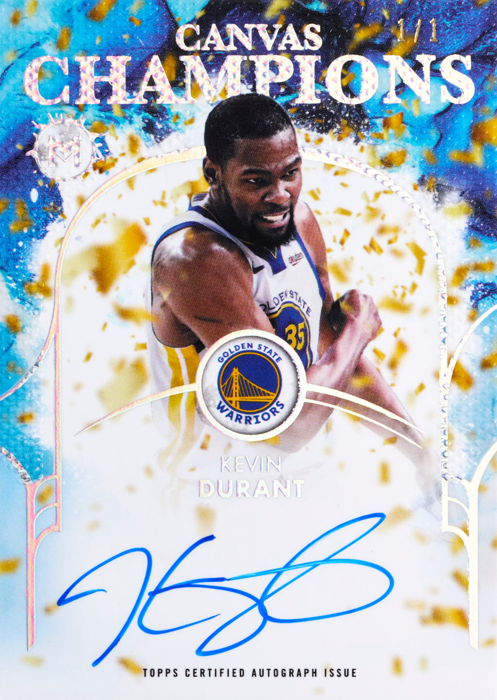 Canvas Champions Auto Platinum Kevin Durant from 2025-26 Topps Motif Basketball