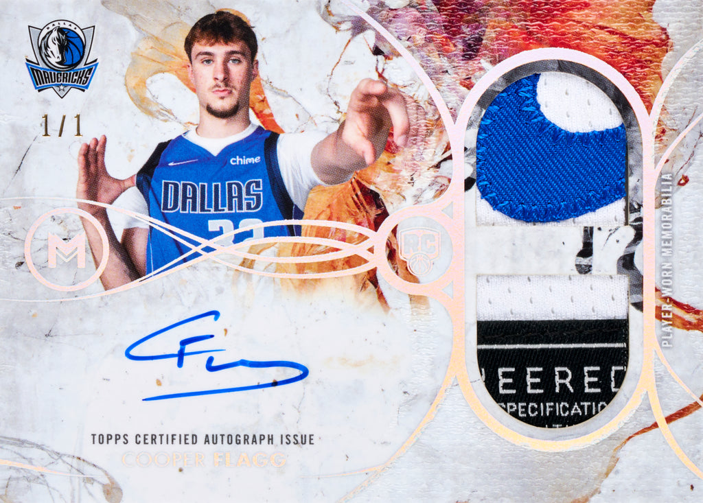 Rookie Dual Relic Auto Platinum Cooper Flagg from 2025-26 Topps Motif Basketball