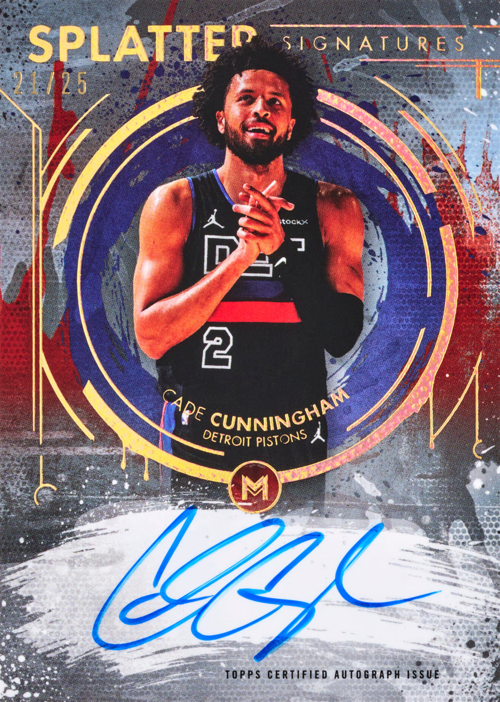 Splatter Signatures Cade Cunningham from 2025-26 Topps Motif Basketball