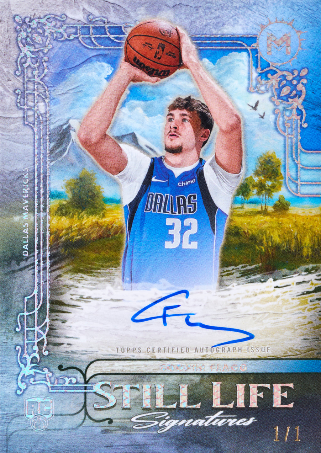 Still Life Signatures Platinum Cooper Flagg from 2025-26 Topps Motif Basketball