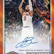 2026-27 Topps Flagship Basketball Jalen Brunson Orange Rainbow autograph card preview; card not guaranteed