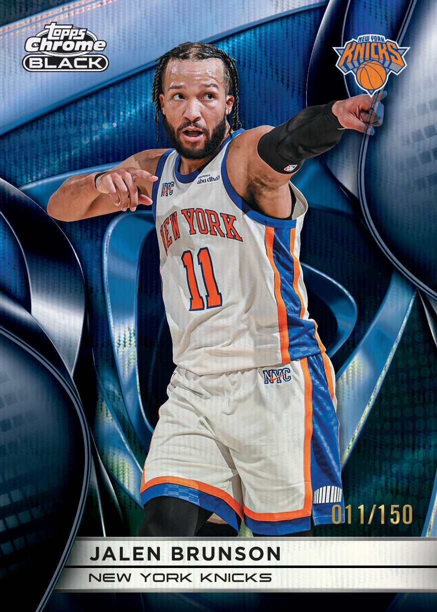 2025-26 Topps Chrome Black Basketball Jalen Brunson Blue Wave Refractor