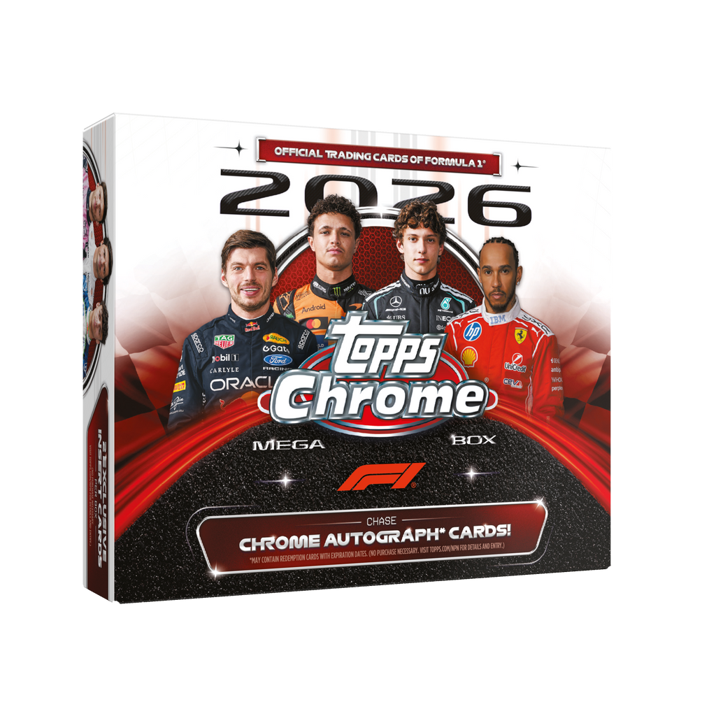 2026 Topps Chrome Formula 1 F1 Mega Box official packaging