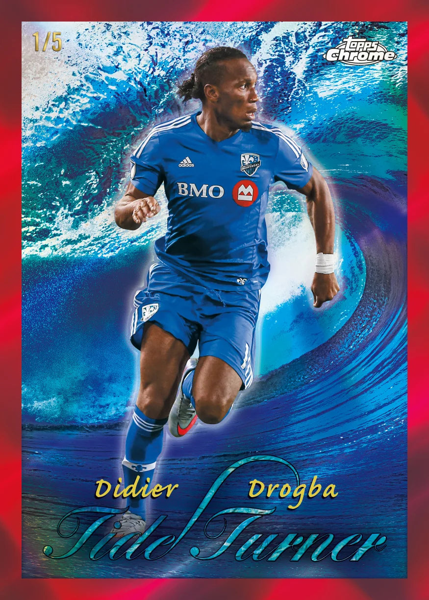 2026 Topps Chrome MLS — Didier Drogba Tide Turner red parallel sample card