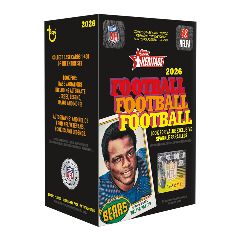 2026 Topps Heritage Football Value Box official packaging