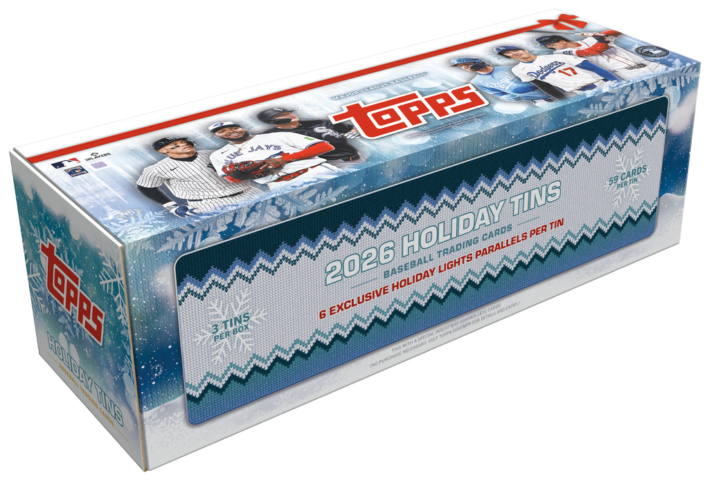 2026 Topps Holiday Baseball Hobby 3-Tin Box official packaging