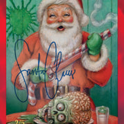 2026 Topps Mars Attacks Christmas Death to Martians sample card with Santa Claus facsimile signature, numbered 2/5