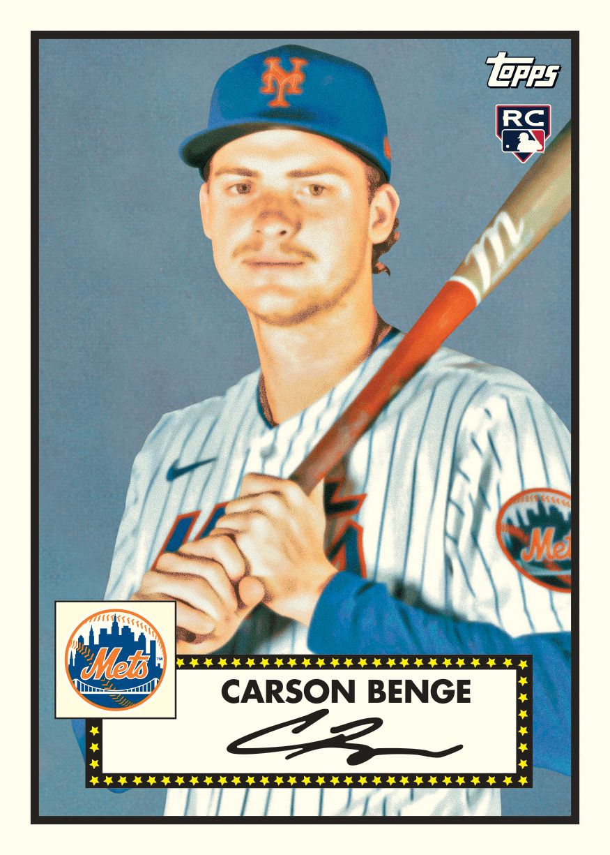 2026 Topps Update Series Baseball Carson Benge 1952 rookie variation preview; card not guaranteed