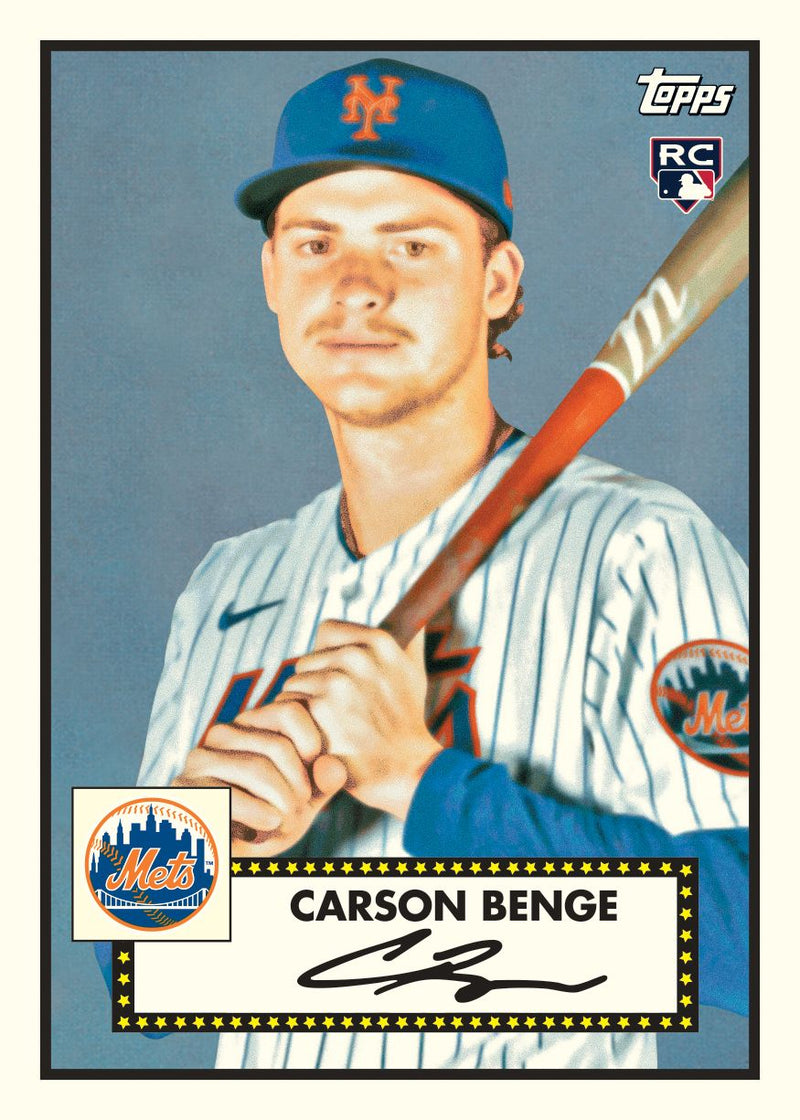 2026 Topps Update Series Baseball Carson Benge 1952 rookie variation preview; card not guaranteed