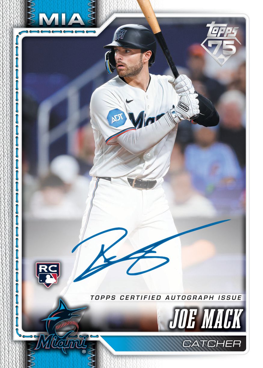 2026 Topps Update Series Baseball Joe Mack certified rookie autograph card preview; card not guaranteed
