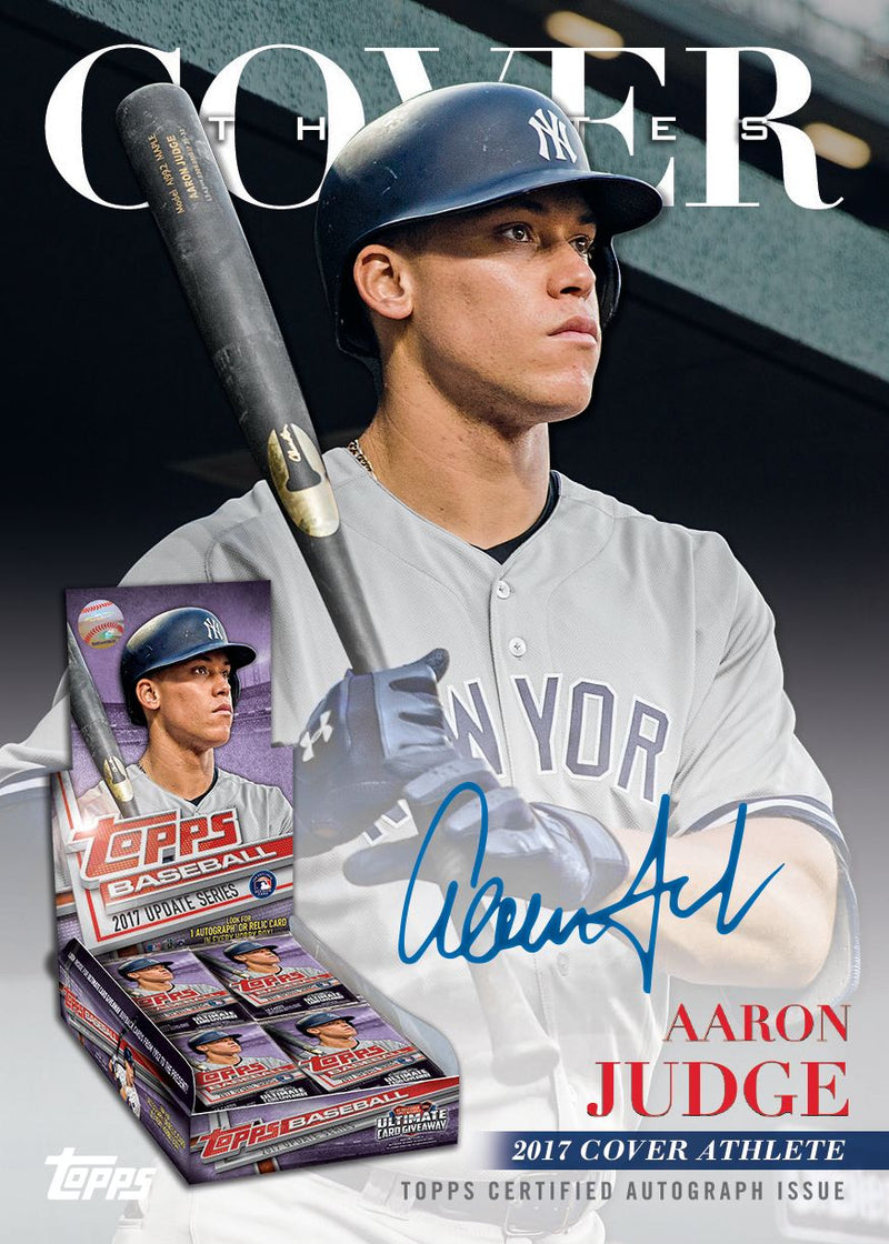 2026 Topps Update Series Baseball Aaron Judge Cover Athletes certified autograph card preview; card not guaranteed