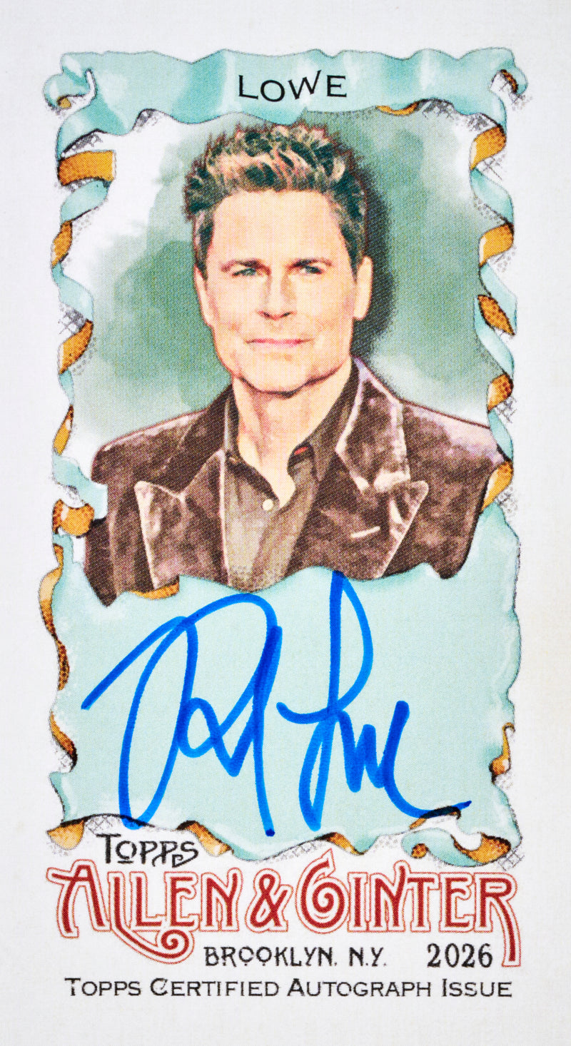 Rob Lowe Allen & Ginter mini autograph sample card