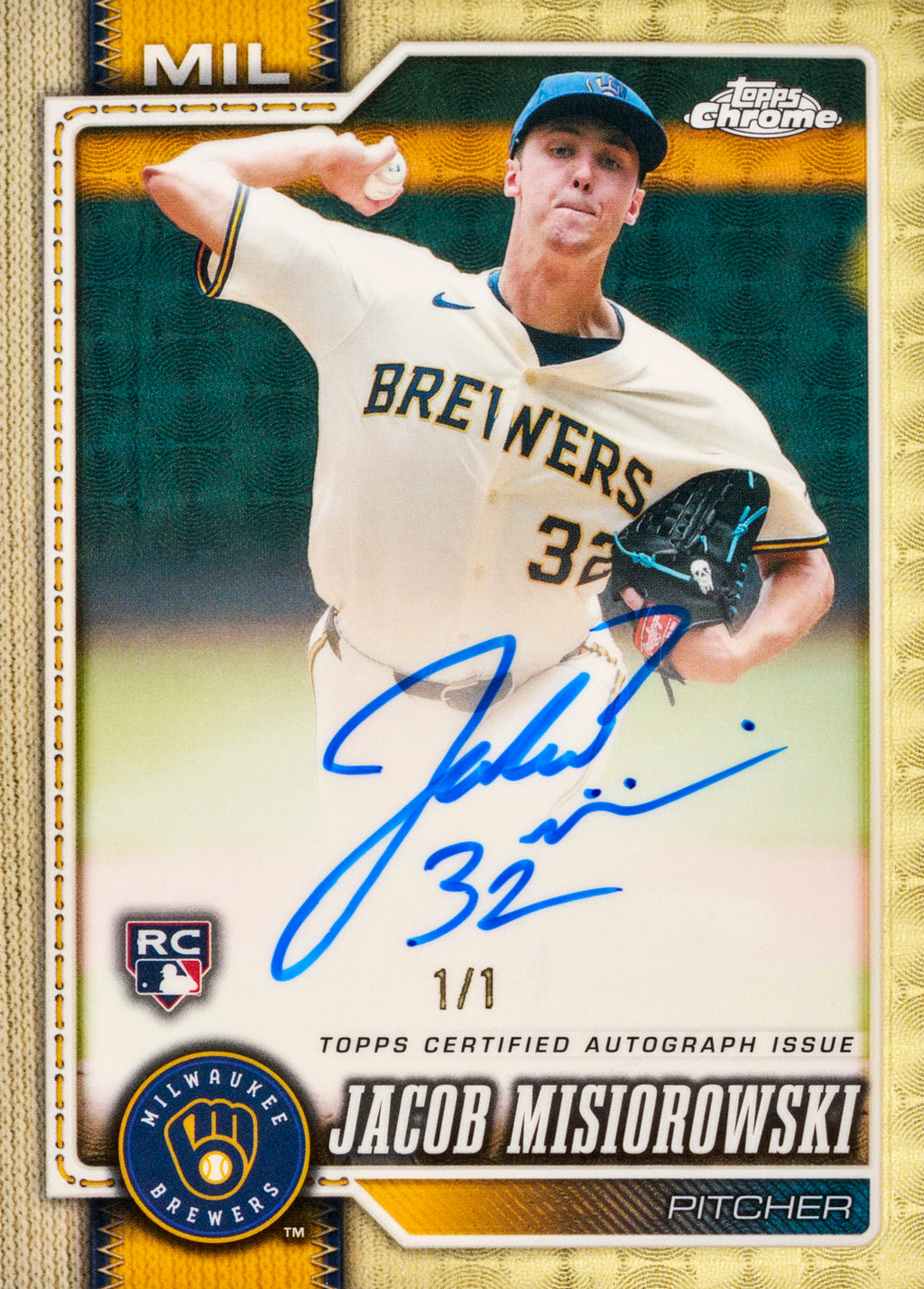 Rookie Auto Superfractor Jacob Misiorowski from 2026 Topps Chrome Baseball