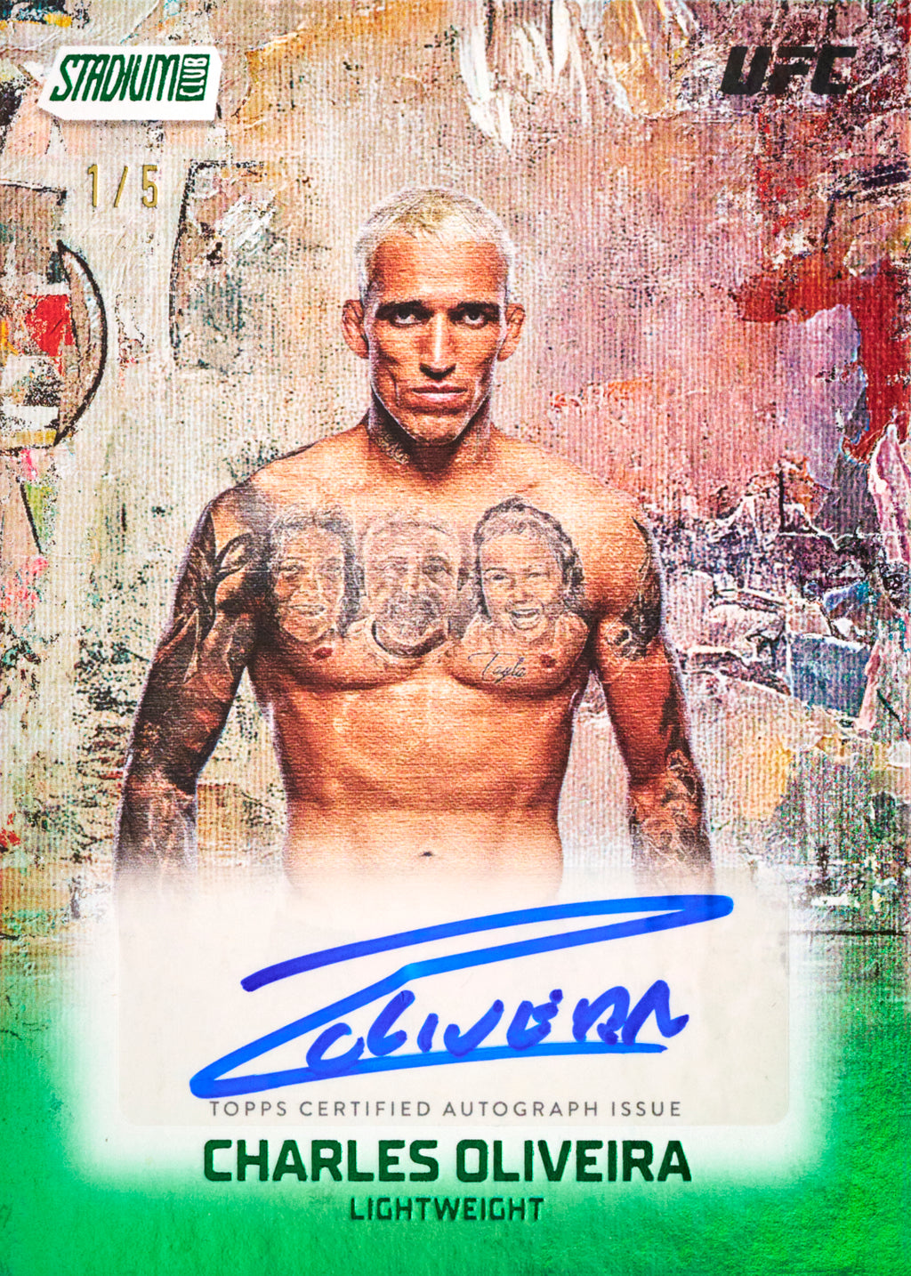 Abstract Auto Green Charles Oliveira from 2026 Topps Stadium Club UFC