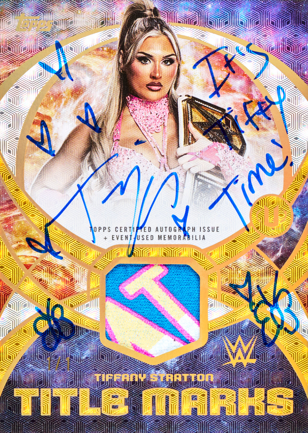 2026 Topps Universe WWE Tiffany Stratton Title Marks Foilfractor autograph relic card