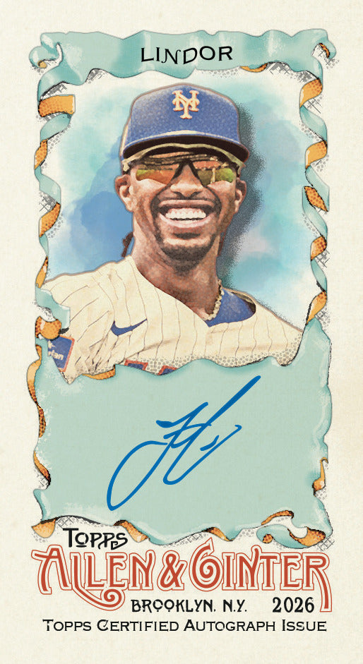 Francisco Lindor Allen & Ginter autograph sample card