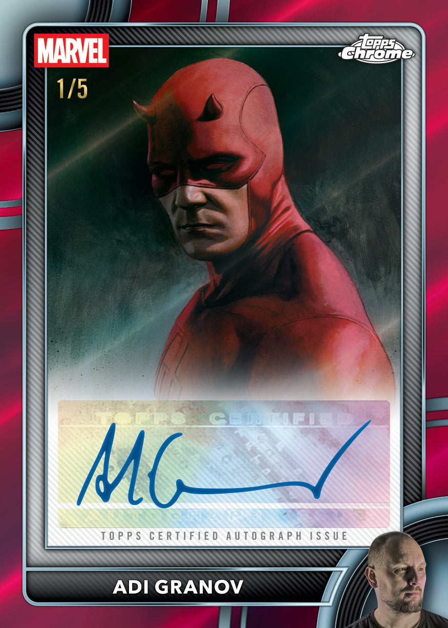 Red card from 2026 Topps Chrome Marvel