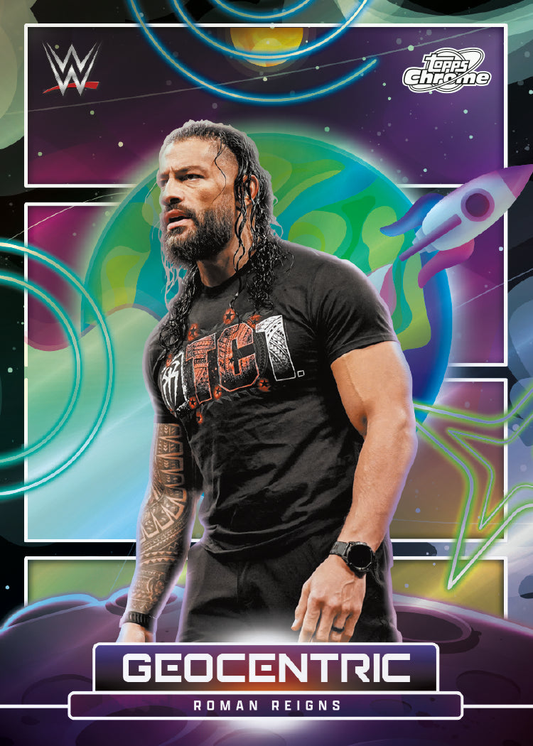 Geocentric card from 2026 Topps Cosmic Chrome WWE