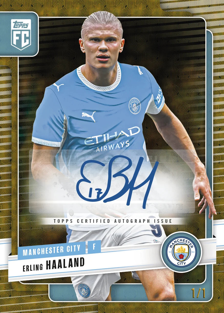 Erling Haaland Manchester City autograph sample card