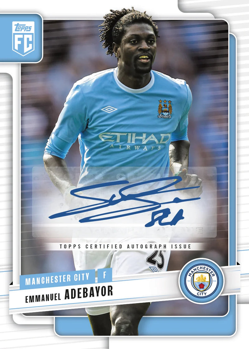 Emmanuel Adebayor Manchester City autograph sample card