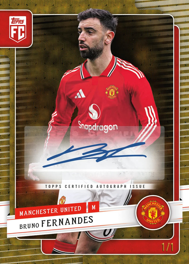 Bruno Fernandes Manchester United autograph sample card