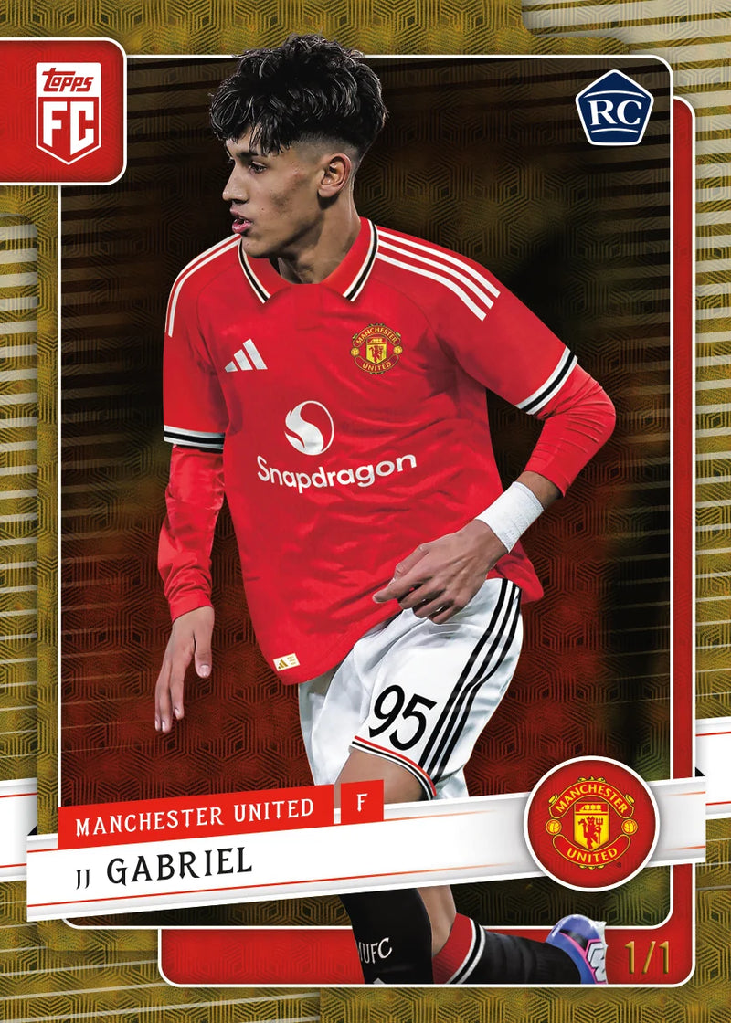 JJ Gabriel Manchester United rookie sample card