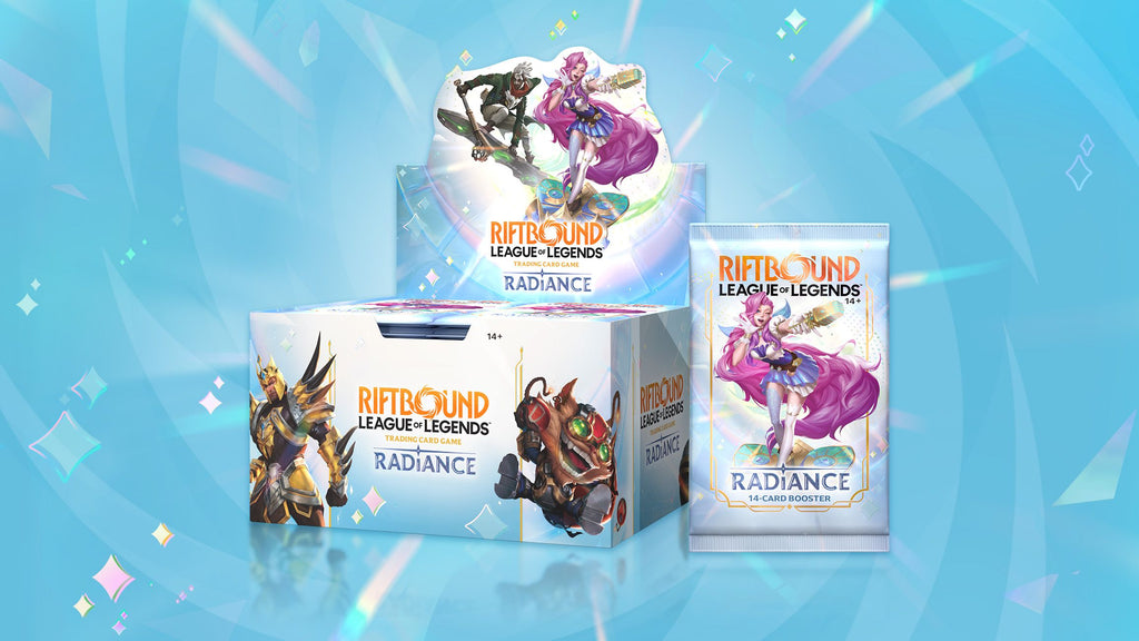 Riftbound Radiance booster box with 24 packs of 14 cards, English edition